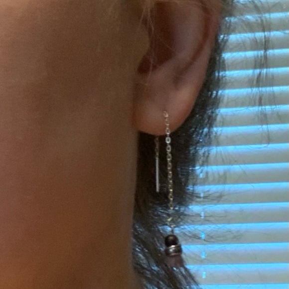 Dainty Amethyst Earrings - Picture 3 of 3